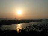 響灘に沈む夕日